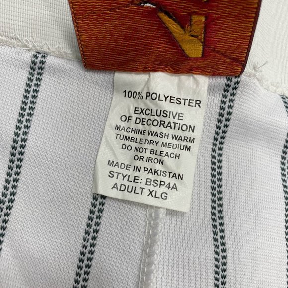 All Star Baseball Pants Adult XL White Green Pinstripe Full Length Softball Mens - Picture 7 of 11